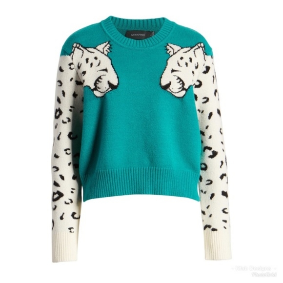 MINKPINK Sweaters - MINKPINK Snow Leopard Intarsia Sweater Women's XS